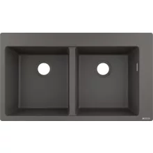   Hansgrohe S51 Beépíthető SilicaTec dupla mosogató 370 kőszürke 43316290