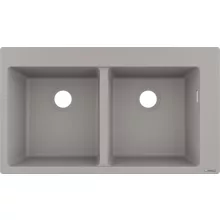   Hansgrohe S51 Beépíthető SilicaTec dupla mosogató 370 betonszürke 43316380