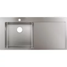   Hansgrohe S71 beépíthető csepegtetőtálcás mosogató 450 egy furattal, lefolyókészlet nélkül rozsdamentes acél hatású 43331800