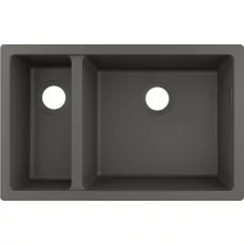   Hansgrohe S51 S510-U635 munkalap alá rögzített mosogató 180/450 két medencével kőszürke 43433290