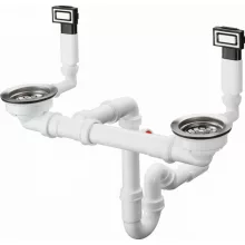   Hansgrohe D15-10 Manuális lefolyógarnitúra kétmedencés mosogatóhoz 43922800