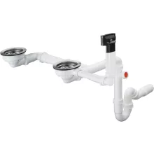   Hansgrohe D17-10 manuális le- és túlfolyógarnitúra kétmedencés gránit mosogatóhoz 43928000