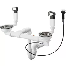   Hansgrohe D15-11 Automata lefolyógarnitúra kétmedencés mosogatóhoz 43932800