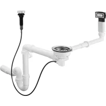   Hansgrohe D16-11 automata le- és túlfolyógarnitúra egymedencés gránit mosogatóhoz, króm 43937000