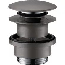   Hansgrohe szálcsiszolt fekete/króm push-open lefolyógarnitúra 50100340