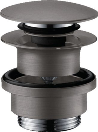 Hansgrohe szálcsiszolt fekete/króm push-open lefolyógarnitúra 50100340