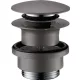 Hansgrohe szálcsiszolt fekete/króm push-open lefolyógarnitúra 50100340