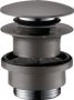 Hansgrohe szálcsiszolt fekete/króm push-open lefolyógarnitúra 50100340