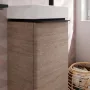 Hansgrohe Xelu Q Mosdószekrény kézmosóhoz 340/245 jobb oldali zsanérral, matt fekete / természetes tölgy 54017670