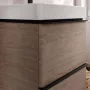 Hansgrohe Xelu Q Mosdószekrény kézmosóhoz 480/475 két fiókkal, matt fekete fogantyú/ természetes tölgy 54021670