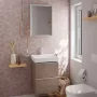 Hansgrohe Xelu Q Mosdószekrény kézmosóhoz 480/475 két fiókkal, matt fehér fogantyú/ természetes tölgy 54021700
