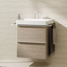   Hansgrohe Xelu Q Mosdószekrény mosdóhoz 580/475 két fiókkal, matt fehér fogantyú/természetes tölgy 54025700