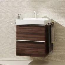   Hansgrohe Xelu Q Mosdószekrény mosdóhoz 580/475 két fiókkal, matt fehér fogantyú/sötét dió 54026700