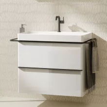   Hansgrohe Xelu Q Mosdószekrény mosdóhoz 780/475 két fiókkal, matt fekete fogantyú/magasfényű fehér 54027670