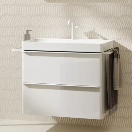 Hansgrohe Xelu Q Mosdószekrény mosdóhoz 780/475 két fiókkal, matt fehér fogantyú/magasfényű fehér 54027700