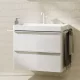 Hansgrohe Xelu Q Mosdószekrény mosdóhoz 780/475 két fiókkal, matt fehér fogantyú/magasfényű fehér 54027700