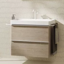   Hansgrohe Xelu Q Mosdószekrény mosdóhoz 780/475 két fiókkal, matt fehér fogantyú/természetes tölgy 54029700