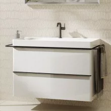   Hansgrohe Xelu Q Mosdószekrény mosdóhoz 980/475 két fiókkal, matt fekete fogantyú/magasfényű fehér 54031670