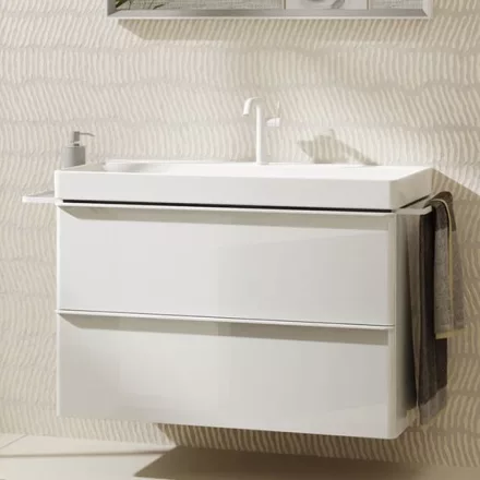 Hansgrohe Xelu Q Mosdószekrény mosdóhoz 980/475 két fiókkal, matt fehér fogantyú/magasfényű fehér 54031700