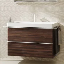   Hansgrohe Xelu Q Mosdószekrény mosdóhoz 980/475 két fiókkal, matt fehér fogantyú/sötét dió 54034700