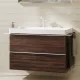 Hansgrohe Xelu Q Mosdószekrény mosdóhoz 980/475 két fiókkal, matt fehér fogantyú/sötét dió 54034700