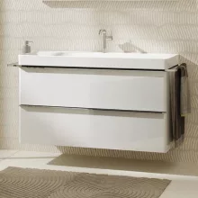   Hansgrohe Xelu Q Mosdószekrény mosdóhoz 1180/475 két fiókkal, króm fogantyú/magasfényű fehér 54035000