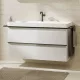 Hansgrohe Xelu Q Mosdószekrény mosdóhoz 1180/475 két fiókkal, matt fekete fogantyú/magasfényű fehér 54035670