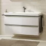 Hansgrohe Xelu Q Mosdószekrény mosdóhoz 1180/475 két fiókkal, matt fekete fogantyú/magasfényű fehér 54035670