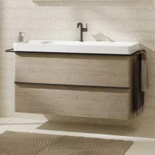   Hansgrohe Xelu Q Mosdószekrény mosdóhoz 1180/475 két fiókkal, matt fekete fogantyú/természetes tölgy 54037670