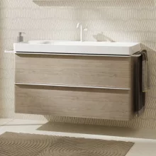   Hansgrohe Xelu Q Mosdószekrény mosdóhoz 1180/475 két fiókkal, matt fehér fogantyú/természetes tölgy 54037700