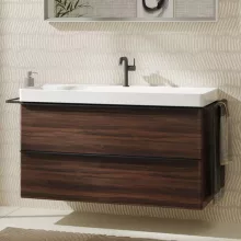   Hansgrohe Xelu Q Mosdószekrény mosdóhoz 1180/475 két fiókkal, matt fekete fogantyú/sötét dió 54038670
