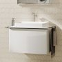 Hansgrohe Xelu Q Konzolos mosdószekrény 780/550 fiókkal, ráültetett mosdótálakhoz, magasfényű fehér /króm fogantyú 54054000