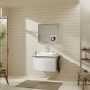 Hansgrohe Xelu Q Konzolos mosdószekrény 780/550 fiókkal, ráültetett mosdótálakhoz, magasfényű fehér /króm fogantyú 54054000