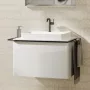 Hansgrohe Xelu Q Konzolos mosdószekrény 780/550 fiókkal, ráültetett mosdótálakhoz, magasfényű fehér/matt fekete 54054670