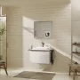 Hansgrohe Xelu Q Konzolos mosdószekrény 780/550 fiókkal, ráültetett mosdótálakhoz, magasfényű fehér/matt fekete 54054670
