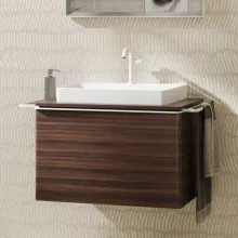   Hansgrohe Xelu Q Mosdószekrény 780/550 fiókkal, ráültetett mosdótálakhoz, matt fehér fogantyú/sötét dió 54057700