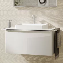   Hansgrohe Xelu Q Mosdószekrény 980/550 fiókkal, ráültetett mosdótálakhoz, matt fehér fogantyú/magasfényű fehér 54058700