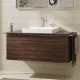Hansgrohe Xelu Q Konzolos mosdószekrény 1180/550 fiókkal, ráültetett mosdótálakhoz, króm fogantyú/sötét dió 54065000