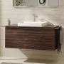 Hansgrohe Xelu Q Konzolos mosdószekrény 1180/550 fiókkal, ráültetett mosdótálakhoz, króm fogantyú/sötét dió 54065000