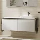 Hansgrohe Xelu Q Dupla Konzolos mosdószekrény 1360/550 mosdótálakhoz, matt fekete fogantyú/magasfényű fehér 54066670