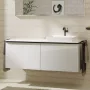Hansgrohe Xelu Q Dupla Konzolos mosdószekrény 1360/550 mosdótálakhoz, matt fekete fogantyú/magasfényű fehér 54066670