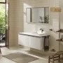 Hansgrohe Xelu Q Dupla Konzolos mosdószekrény 1360/550 mosdótálakhoz, matt fekete fogantyú/magasfényű fehér 54066670