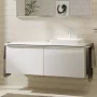 Hansgrohe Xelu Q Dupla Konzolos mosdószekrény 1360/550 mosdótálakhoz, matt fehér fogantyú/magasfényű fehér 54066700