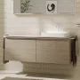 Hansgrohe Xelu Q Dupla Konzolos mosdószekrény 1360/550 mosdótálakhoz, matt fehér fogantyú/természetes tölgy 54068700