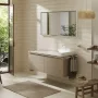 Hansgrohe Xelu Q Dupla Konzolos mosdószekrény 1360/550 mosdótálakhoz, matt fehér fogantyú/természetes tölgy 54068700