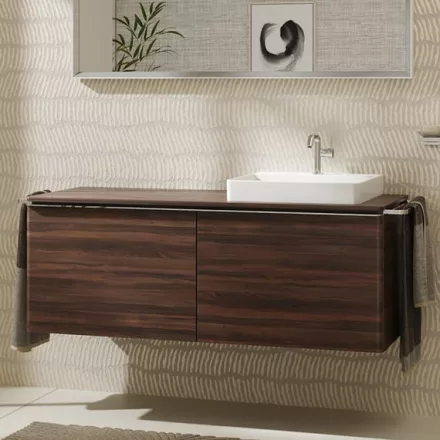Hansgrohe Xelu Q Dupla Konzolos mosdószekrény 1360/550 mosdótálakhoz, króm fogantyú/sötét dió 54069000