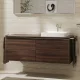 Hansgrohe Xelu Q Dupla Konzolos mosdószekrény 1360/550 mosdótálakhoz, króm fogantyú/sötét dió 54069000