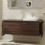 Hansgrohe Xelu Q Dupla Konzolos mosdószekrény 1360/550 mosdótálakhoz, króm fogantyú/sötét dió 54069000