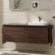 Hansgrohe Xelu Q Dupla Konzolos mosdószekrény 1360/550 mosdótálakhoz, matt fekete fogantyú/sötét dió 54069670