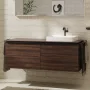 Hansgrohe Xelu Q Dupla Konzolos mosdószekrény 1360/550 mosdótálakhoz, matt fekete fogantyú/sötét dió 54069670